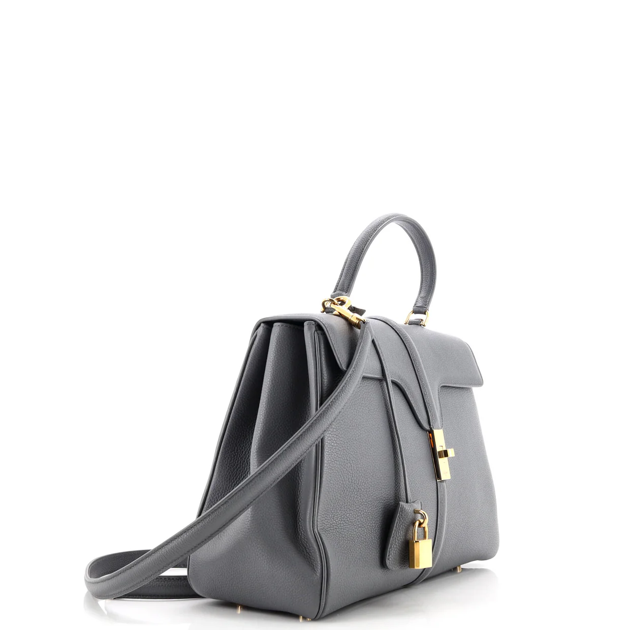 16 Top Handle Bag Grained Calfskin Medium - Deep Luxury