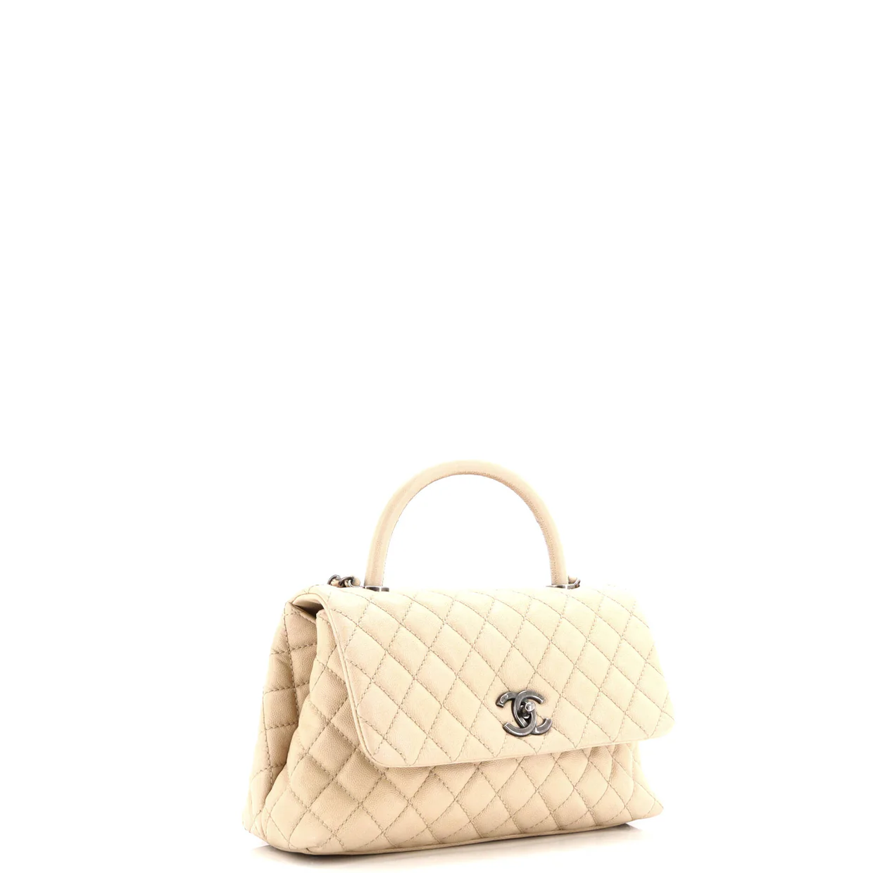 Coco Top Handle Bag Quilted Caviar Small - Deep Luxury