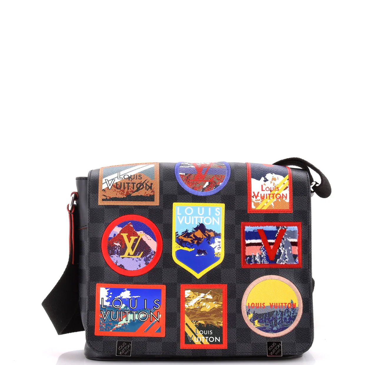 District NM Messenger Bag Alps Patches Damier Graphite PM - Deep Luxury