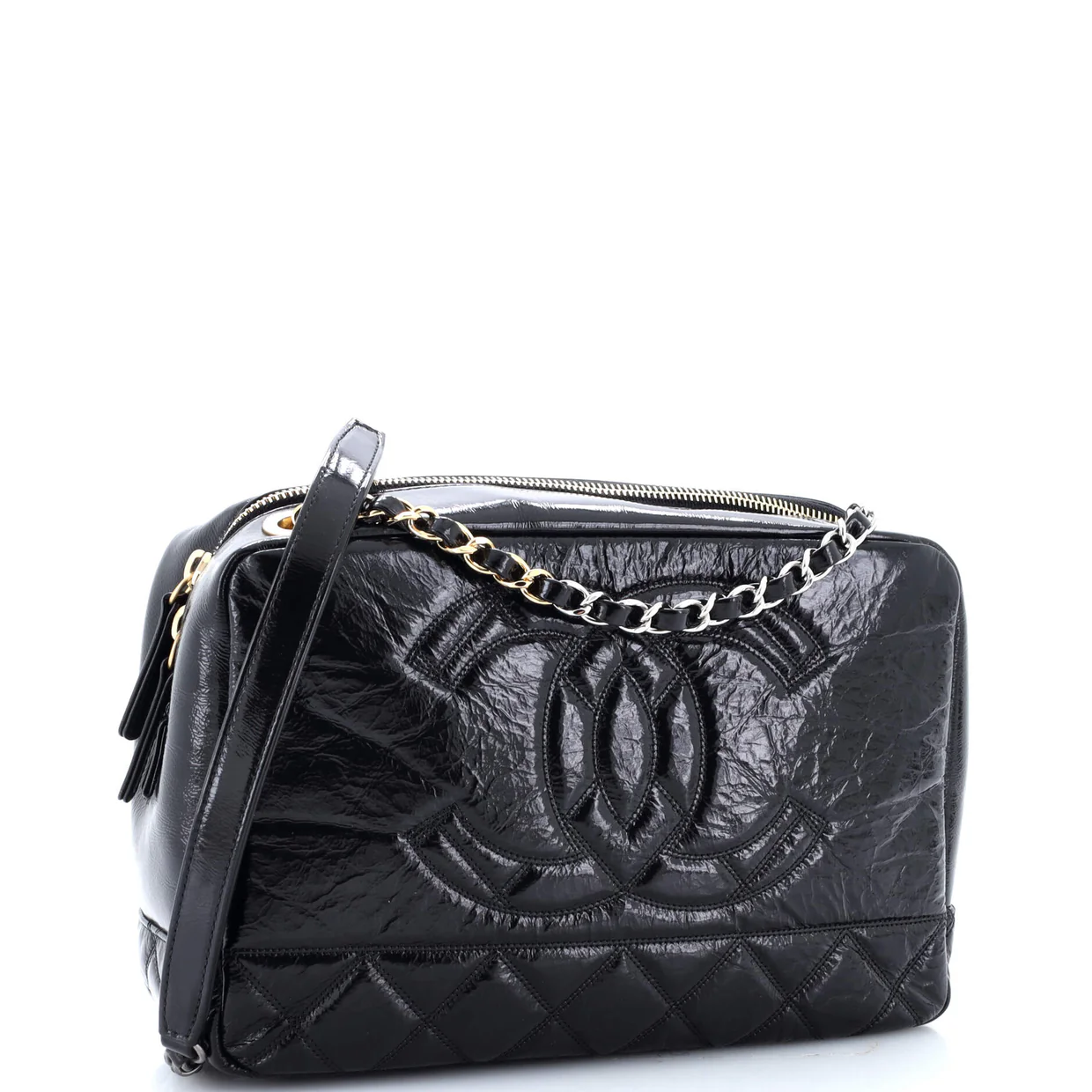 Timeless CC Camera Bag Quilted Shiny Aged Calfskin Medium - Deep Luxury