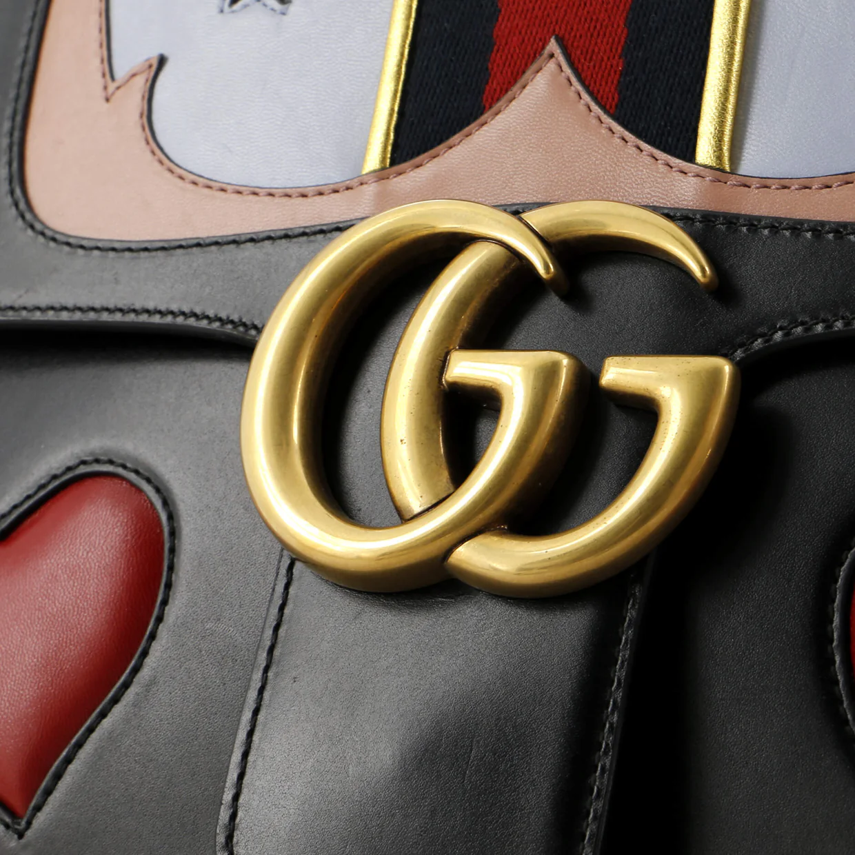 Web Heart GG Marmont Chain Shoulder Bag Leather Medium - Deep Luxury