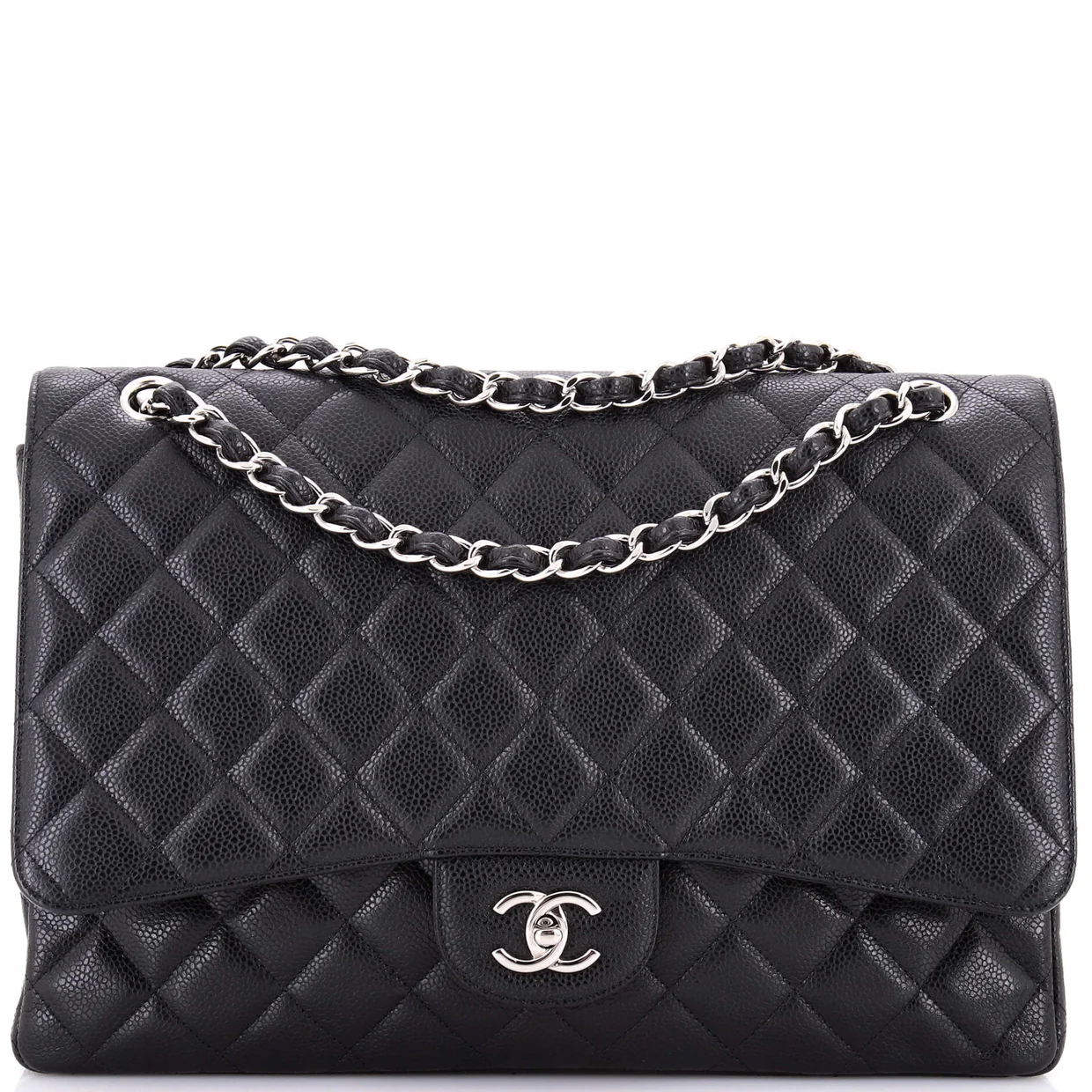 Vintage Classic Single Flap Bag Quilted Caviar Maxi - Deep Luxury