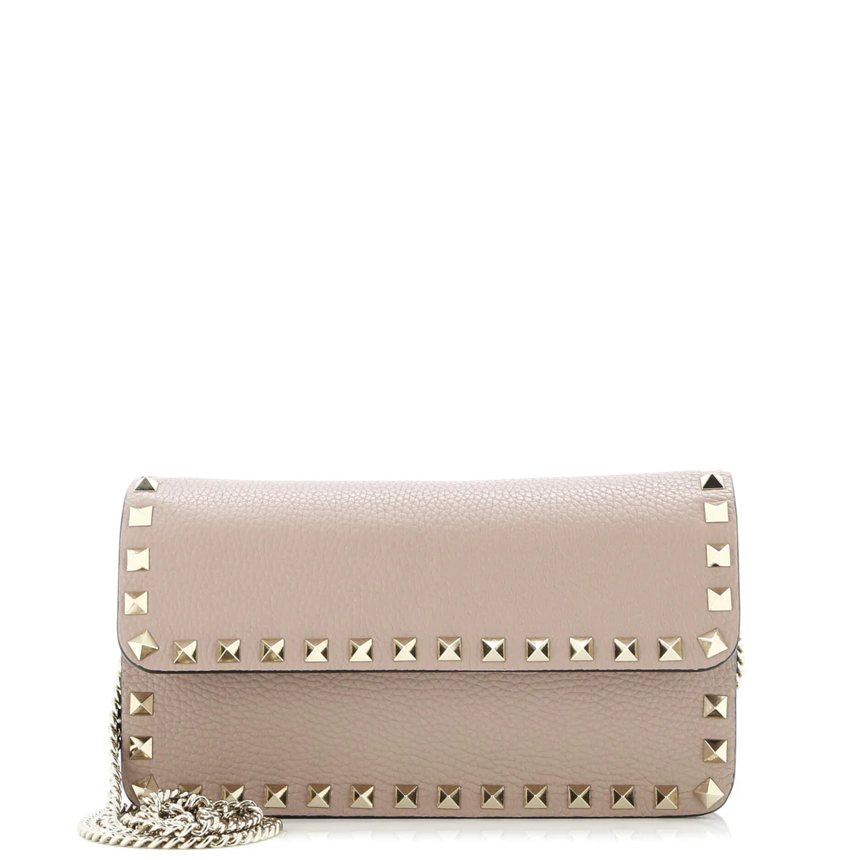 Rockstud Chain Pouch Crossbody Bag Leather - Deep Luxury