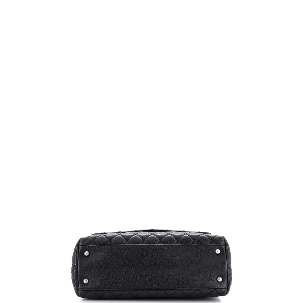 Coco Top Handle Bag Quilted Caviar with Lizard Small - Deep Luxury