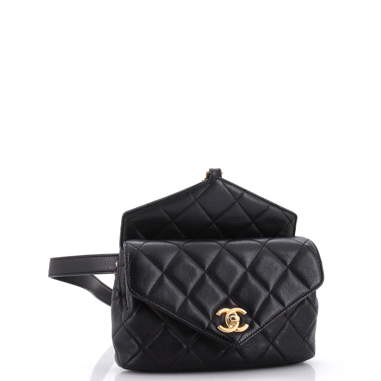 Carry With Chic Chain Flap Waist Bag Quilted Calfskin - Deep Luxury