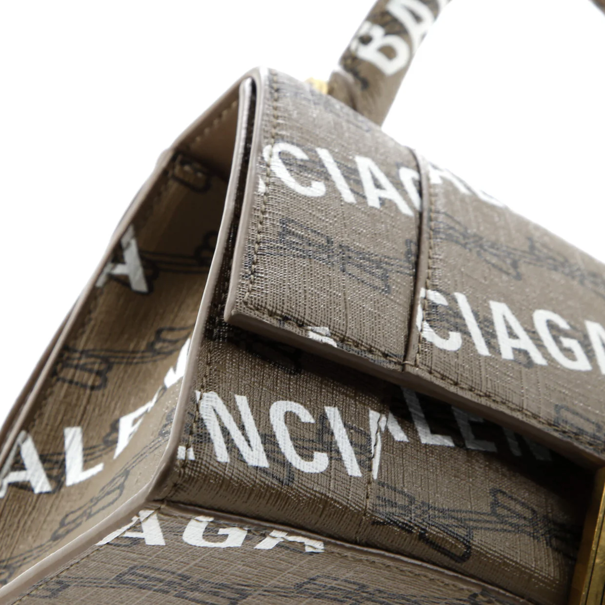 Hourglass Top Handle Bag Monogram Coated Canvas Small - Deep Luxury