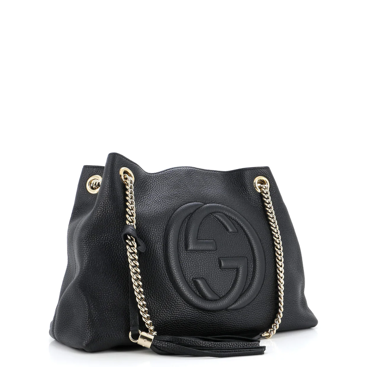 Soho Chain Strap Shoulder Bag Leather Medium - Deep Luxury