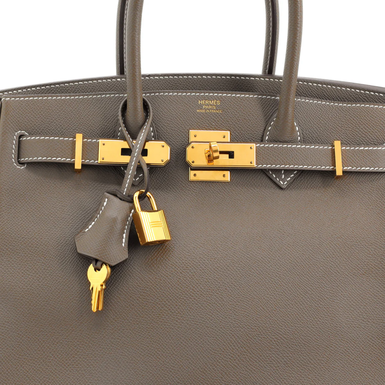 Birkin Handbag Grey Epsom with Gold Hardware 30 - Deep Luxury