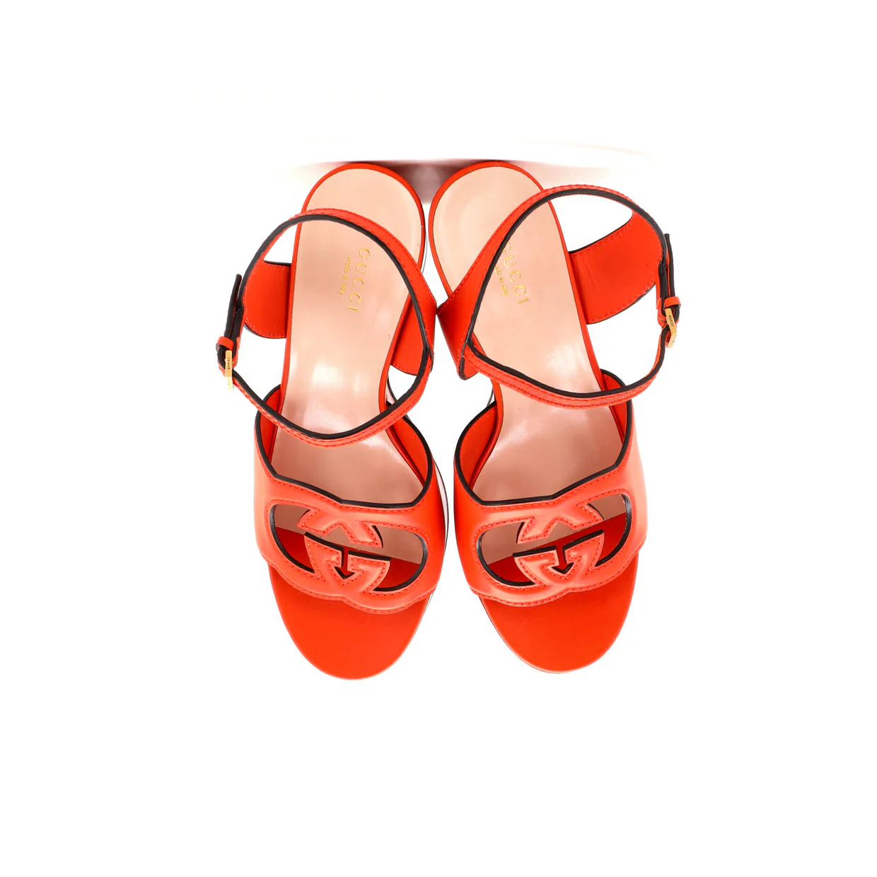 Women's Interlocking G Cut-Out Platform Sandals Leather - Deep Luxury