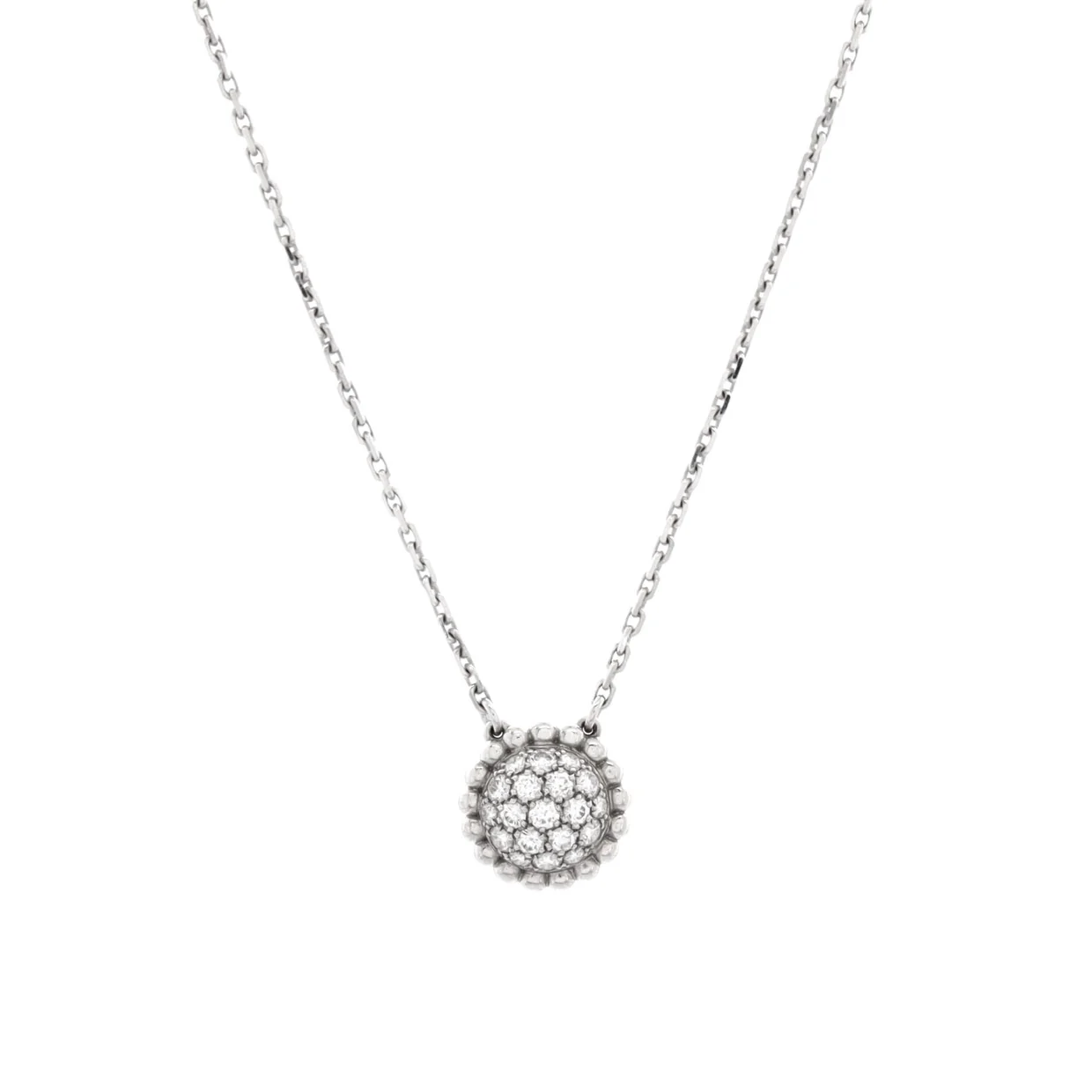 Perlee Pendant Necklace 18K White Gold and Diamonds - Deep Luxury