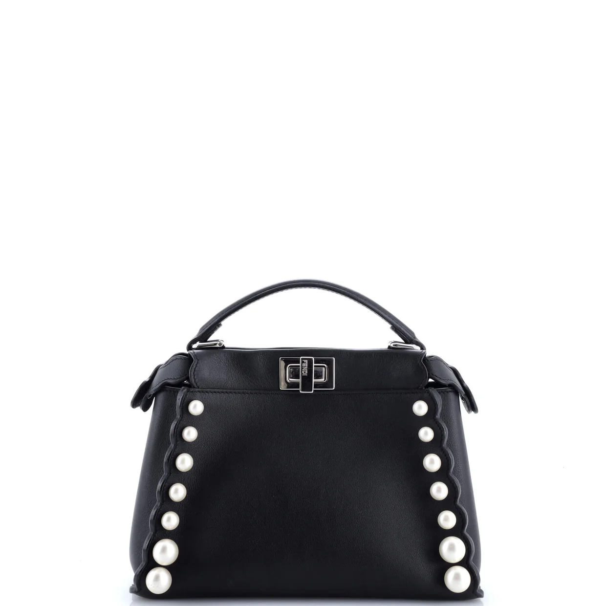 Peekaboo Bag Pearl Embellished Leather Mini - Deep Luxury
