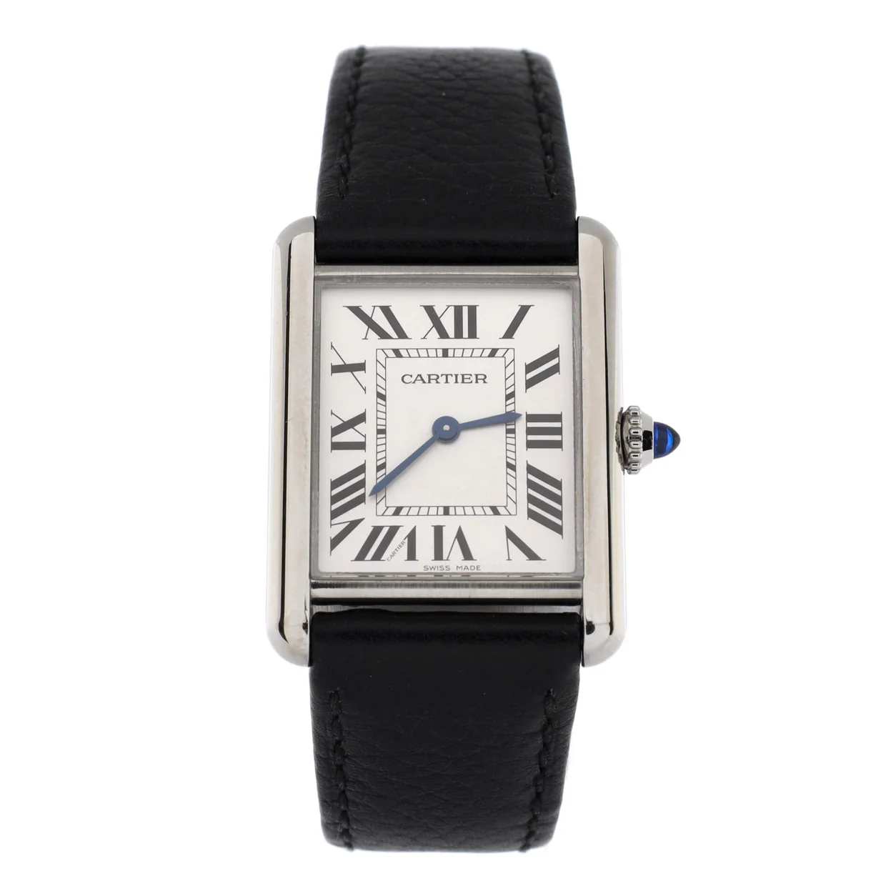Must de Cartier Tank Quartz Watch Stainless Steel and Leather 25 - Deep Luxury