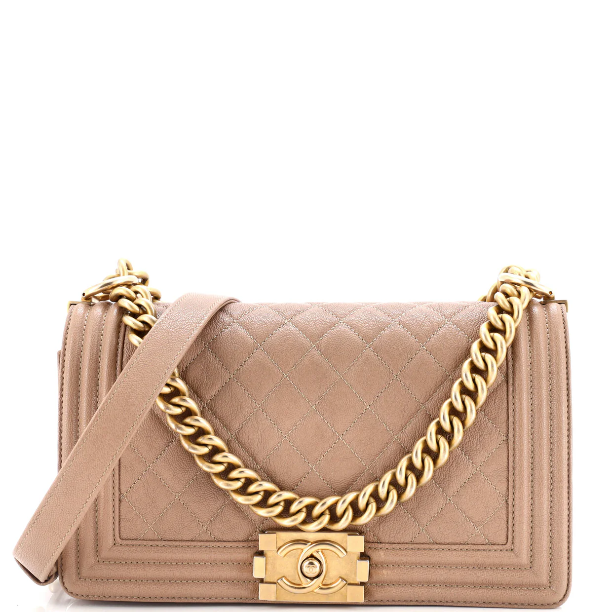 Boy Flap Bag Quilted Caviar Old Medium - Deep Luxury