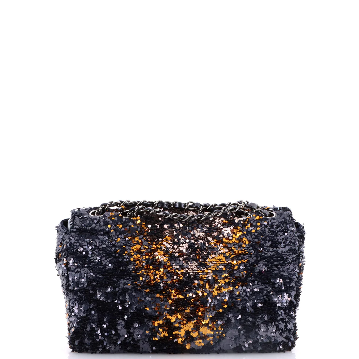 CC Chain Flap Bag Sequins Medium - Deep Luxury