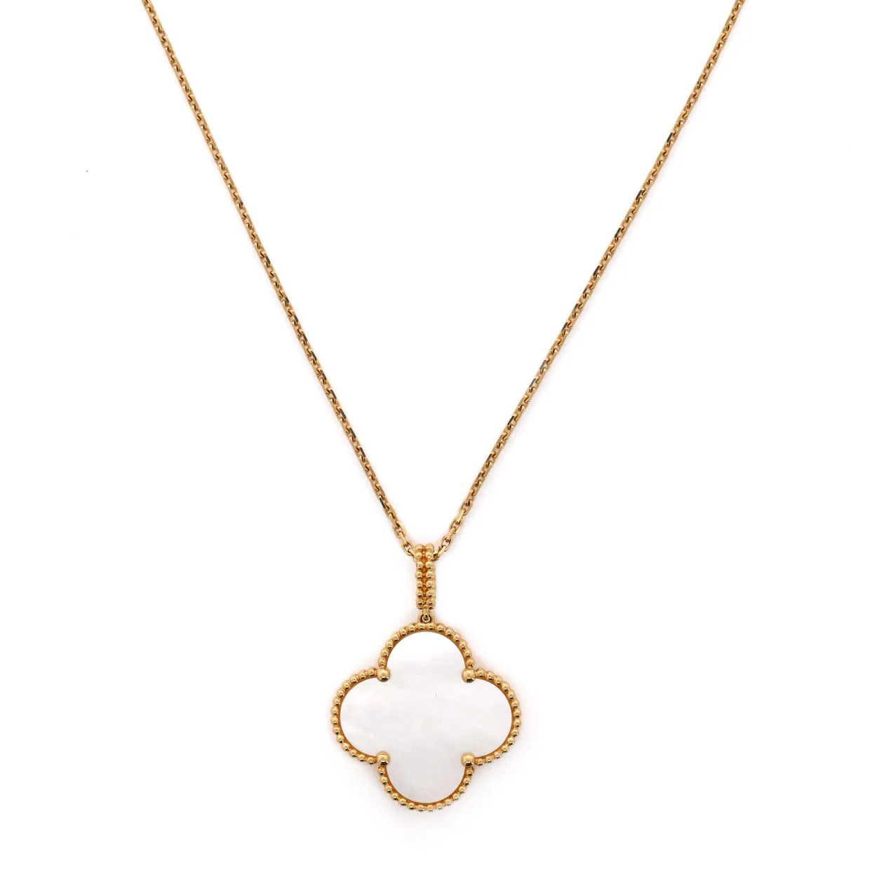 Magic Alhambra Long Necklace 18K Yellow Gold and Mother of Pearl - Deep Luxury