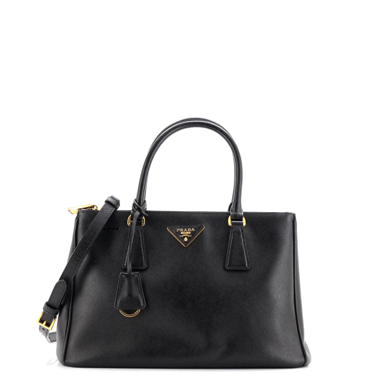 Double Zip Lux Tote Saffiano Leather Small - Deep Luxury