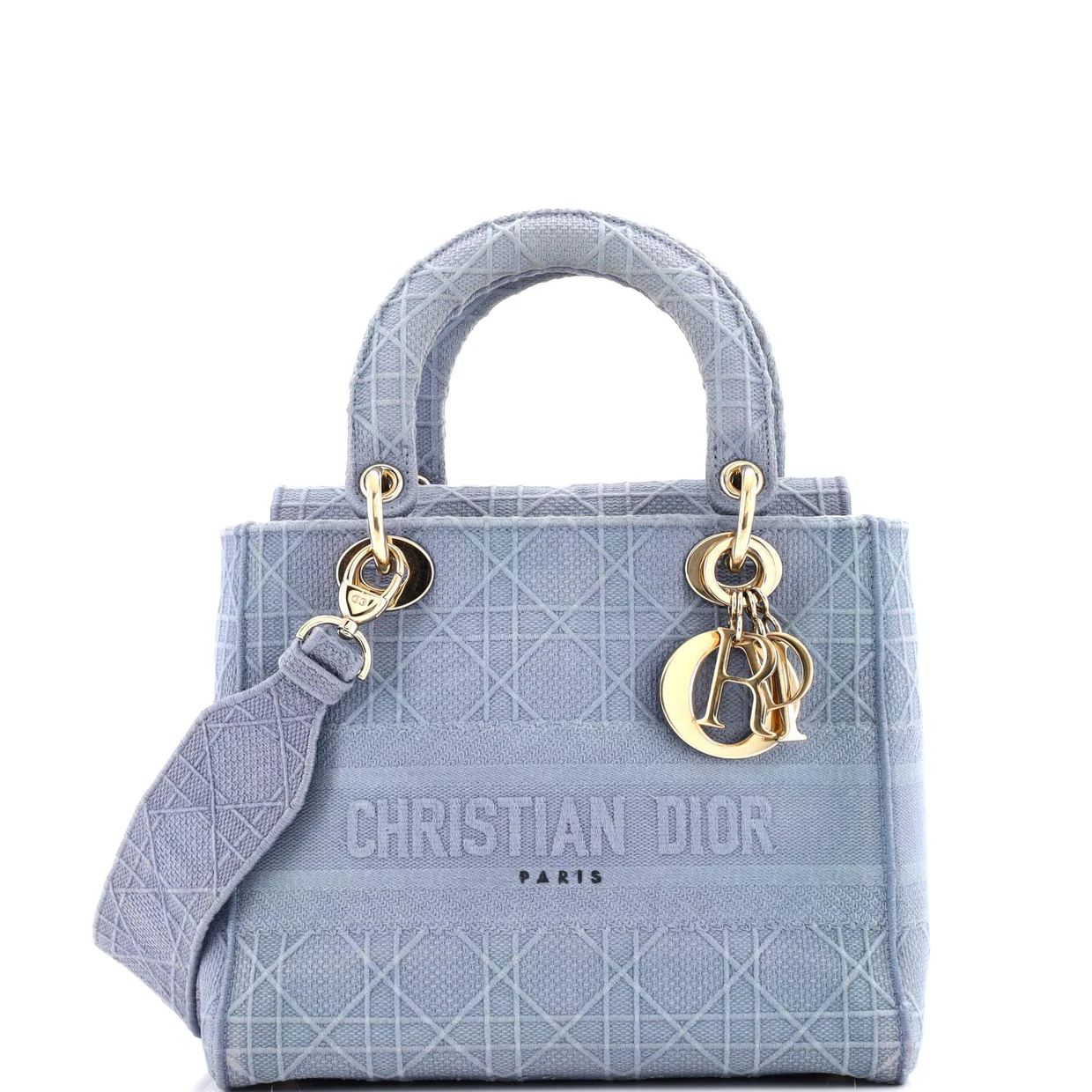 Lady D-Lite Bag Cannage Embroidered Canvas Medium - Deep Luxury