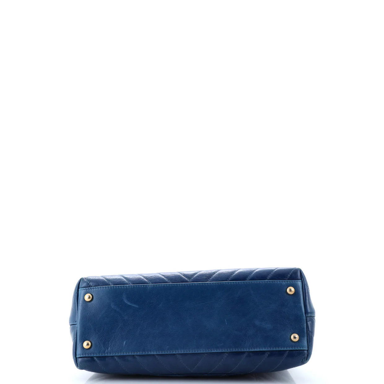 Coco Top Handle Bag Chevron Calfskin Small - Deep Luxury