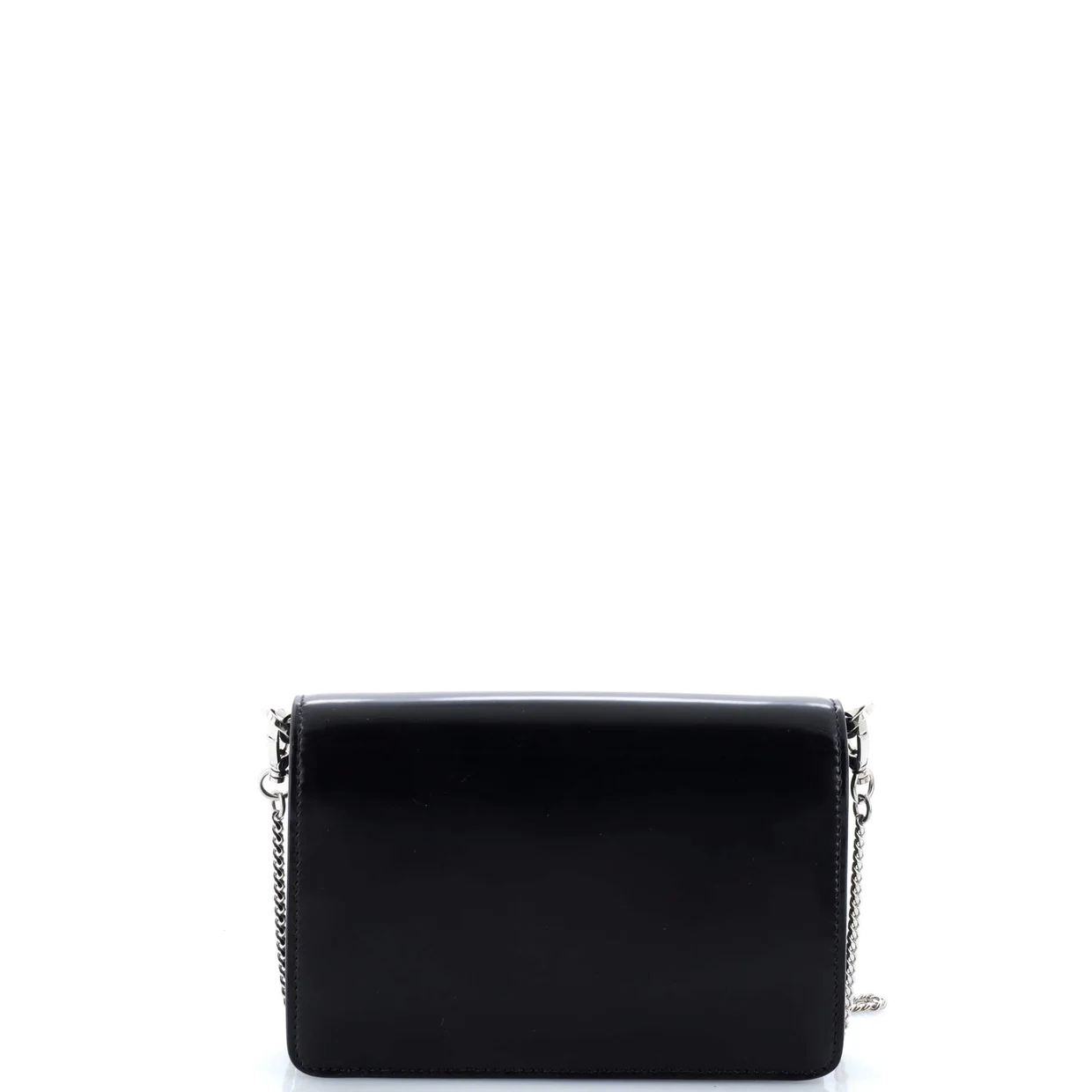Maxi Triangle Logo Chain Flap Bag Brushed Leather Small - Deep Luxury