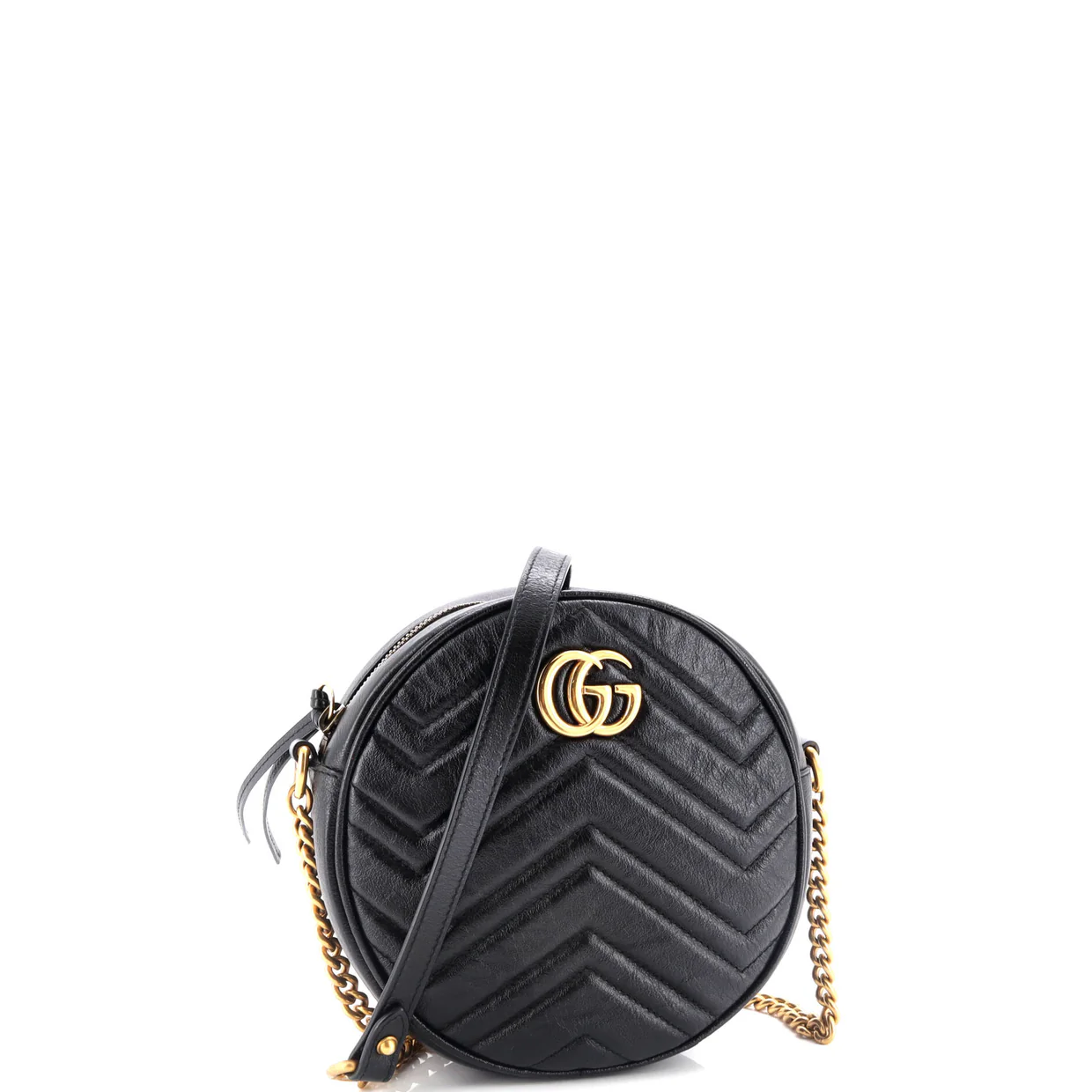 GG Marmont Round Shoulder Bag Matelasse Leather Mini - Deep Luxury