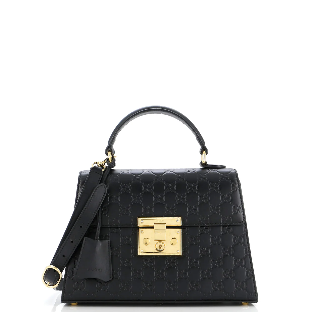 Padlock Top Handle Bag Guccissima Leather Small - Deep Luxury