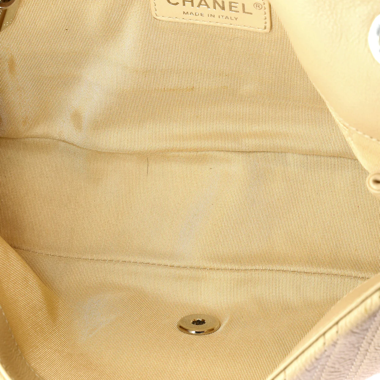 Stud Wars CC Flap Bag Studded Chevron Calfskin Small - Deep Luxury