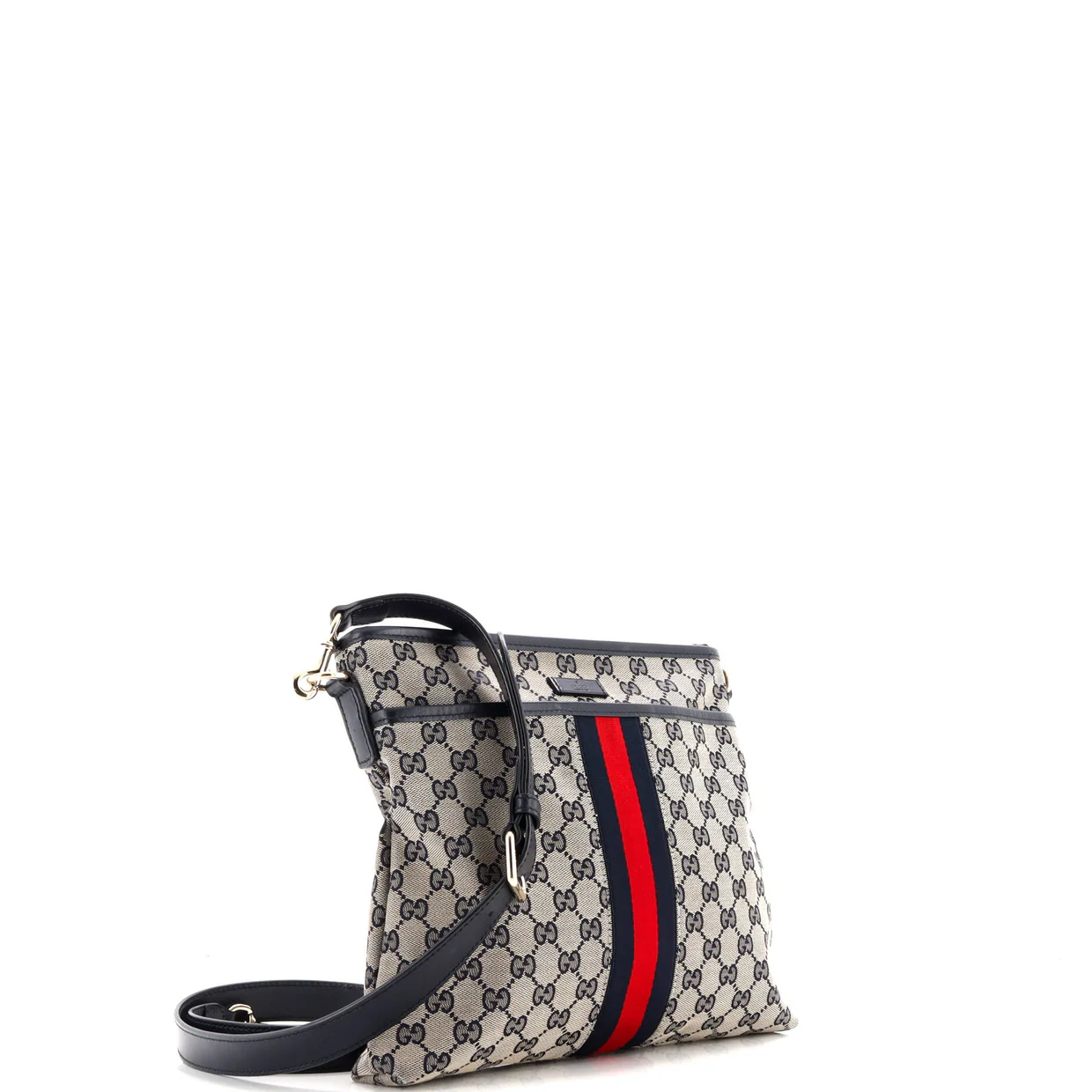 Front Pocket Web Messenger GG Canvas Small - Deep Luxury