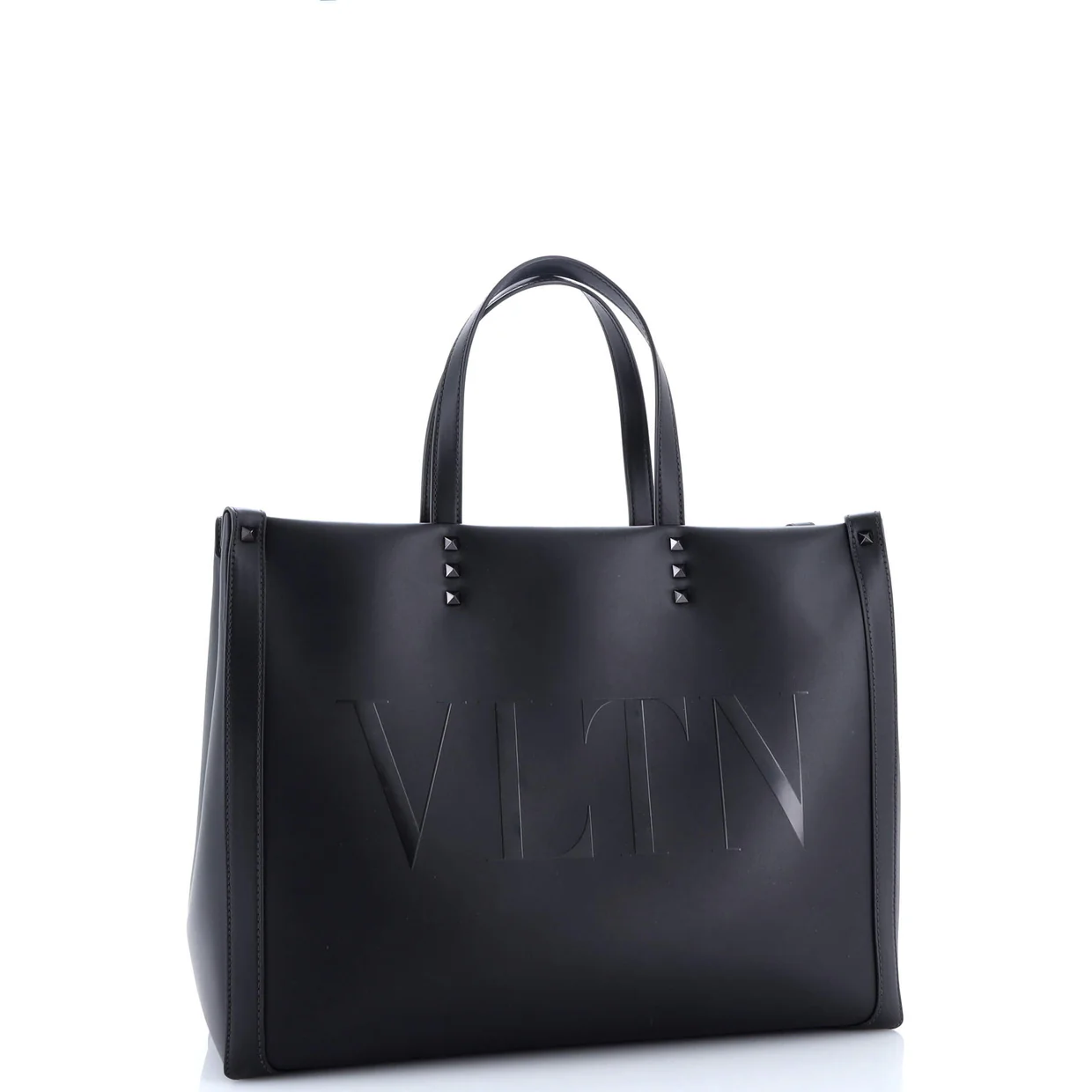 VLTN Rockstud Shopping Tote Embroidered Leather Large - Deep Luxury