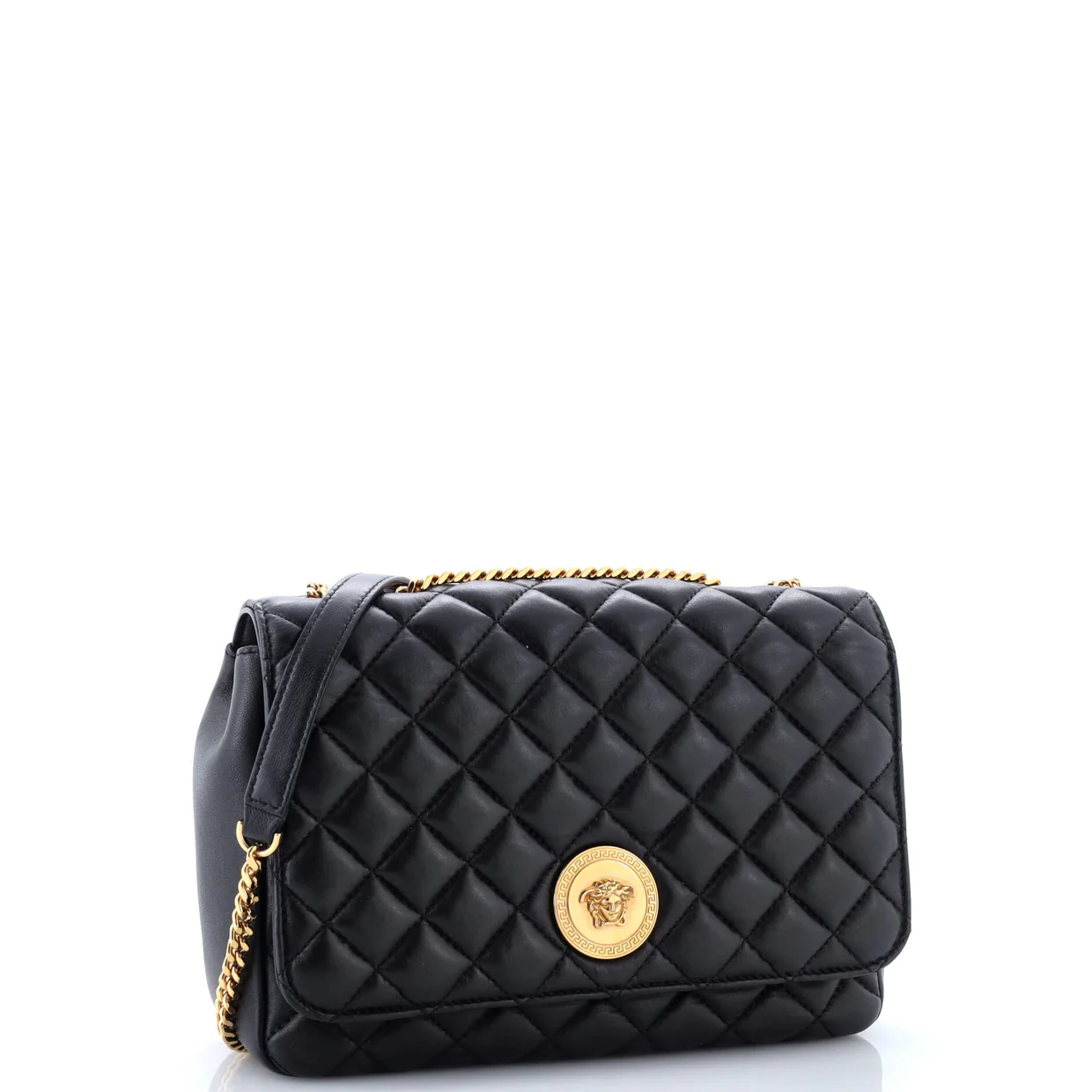 Medusa Icon Chain Flap Bag Quilted Leather Medium - Deep Luxury