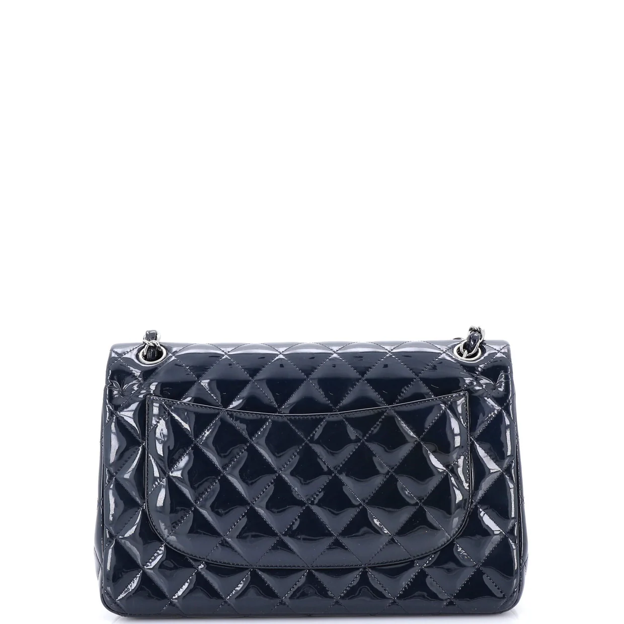 Classic Double Flap Bag Quilted Patent Jumbo - Deep Luxury