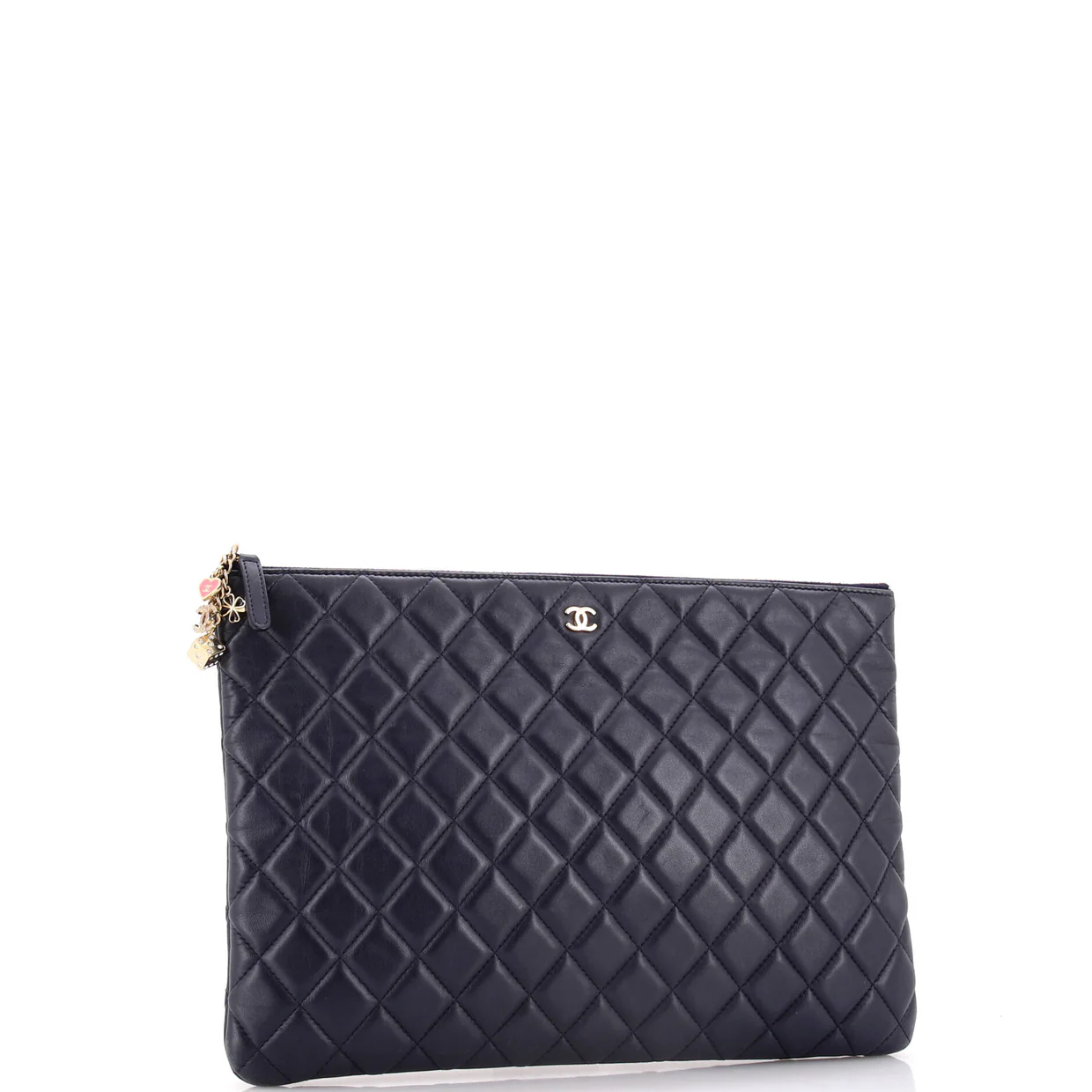 CC Casino O Case Clutch Quilted Lambskin Large - Deep Luxury