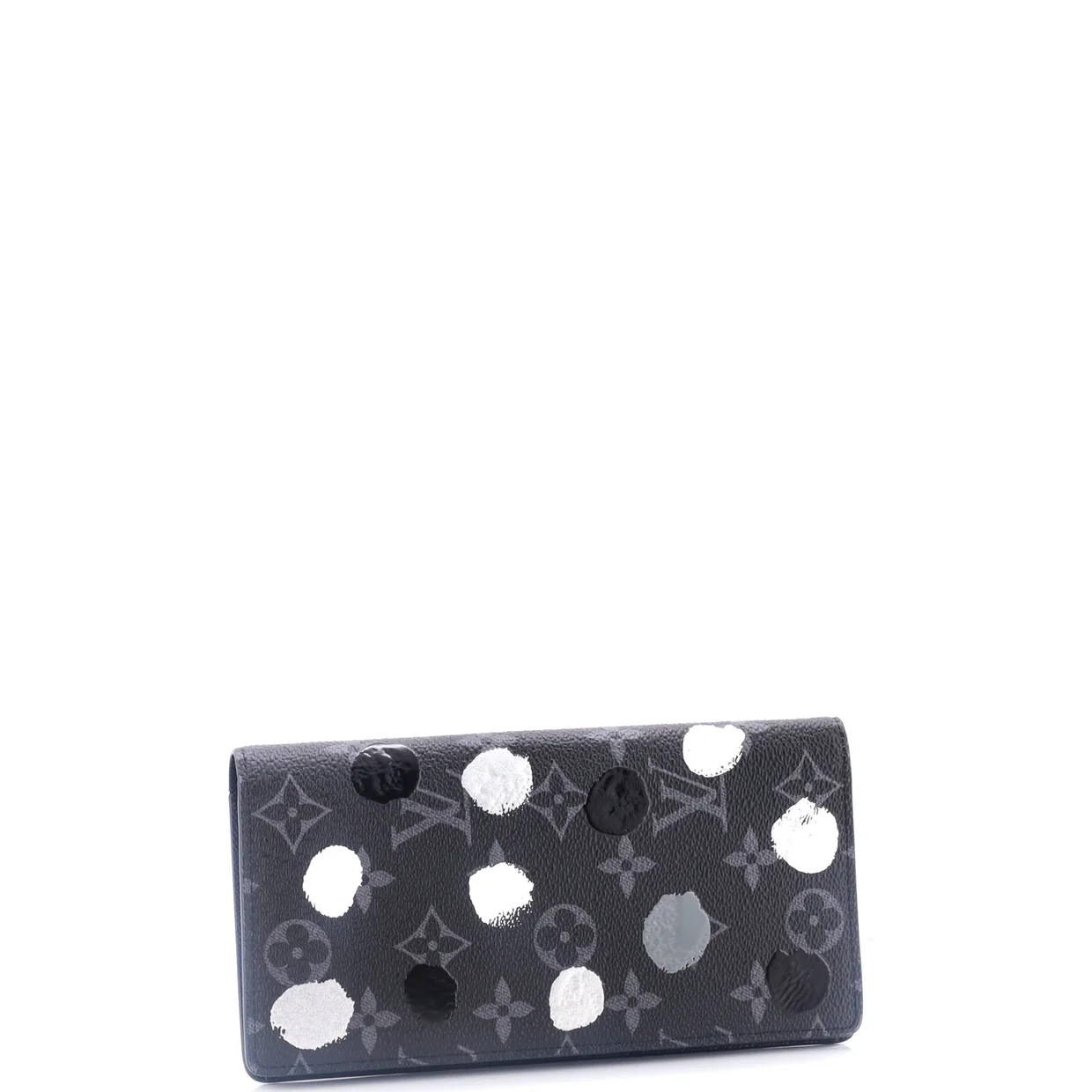 Brazza Wallet Yayoi Kusama Painted Dots Monogram Eclipse Canvas - Deep Luxury