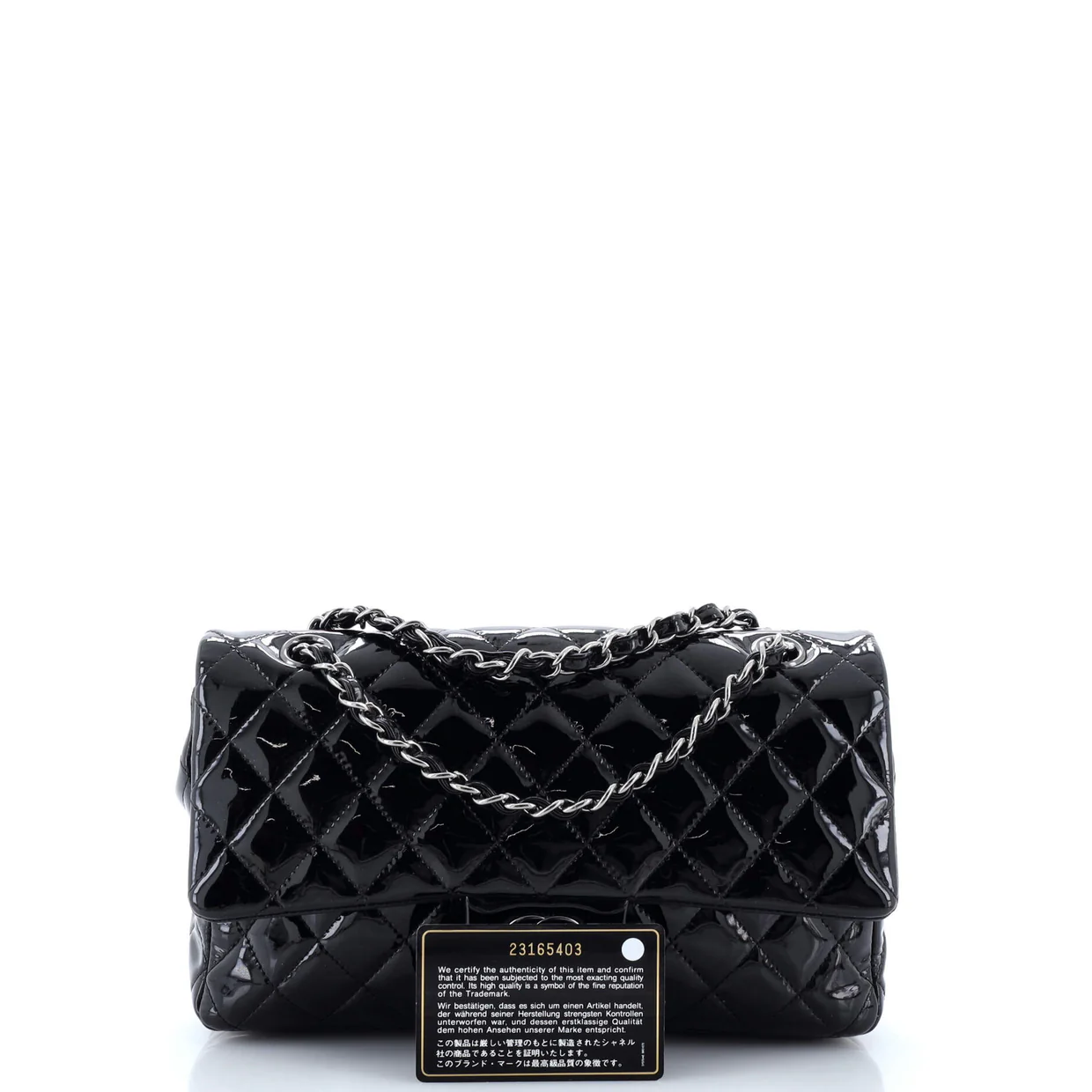 Classic Double Flap Bag Quilted Patent Medium - Deep Luxury