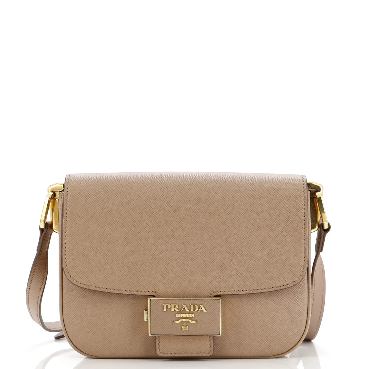 Embleme Flap Bag Saffiano Leather Small - Deep Luxury