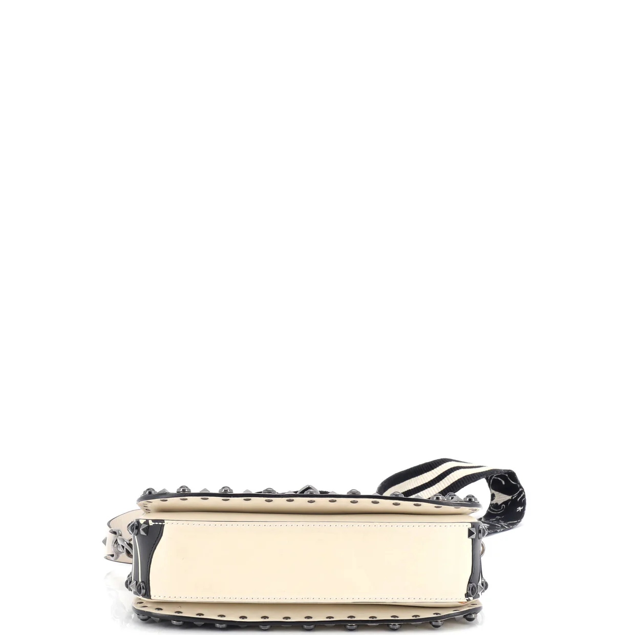 Rolling Rockstud Crossbody Bag Applique Leather with Cabochons Medium - Deep Luxury