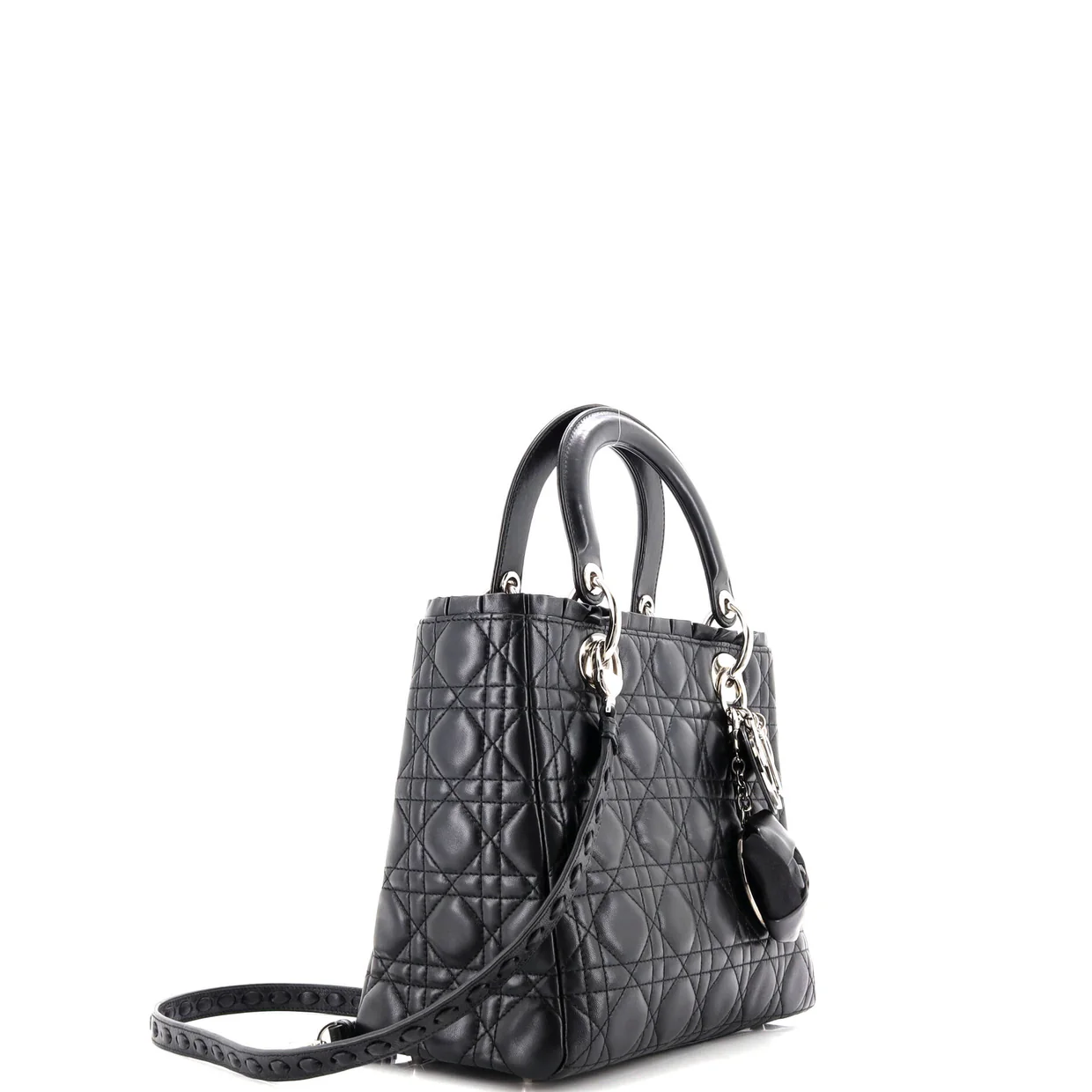 Lady Dior Bag Ruffle Cannage Quilt Lambskin Medium - Deep Luxury