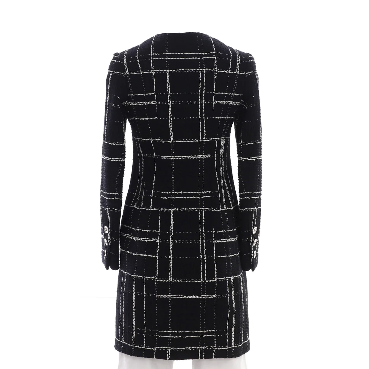 Women's Collarless Coat Tweed - Deep Luxury