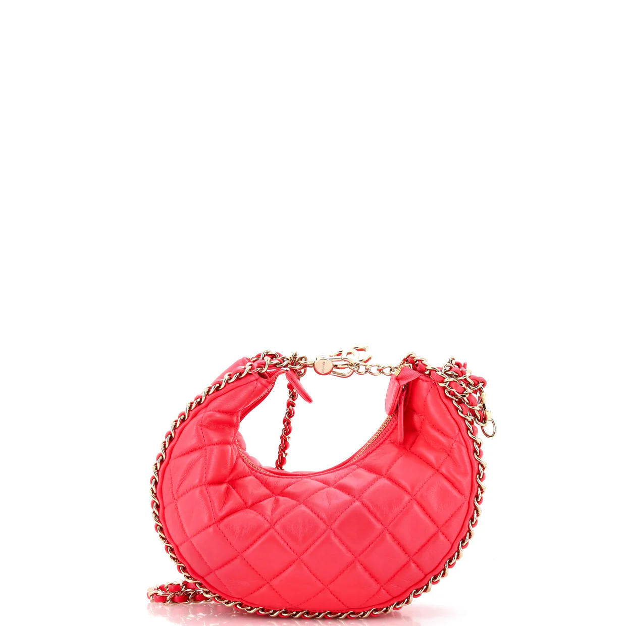 Chain Around Hook Hobo Quilted Lambskin Small - Deep Luxury