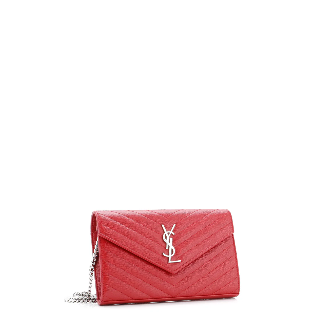 Classic Monogram Wallet on Chain Matelasse Chevron Leather Medium - Deep Luxury