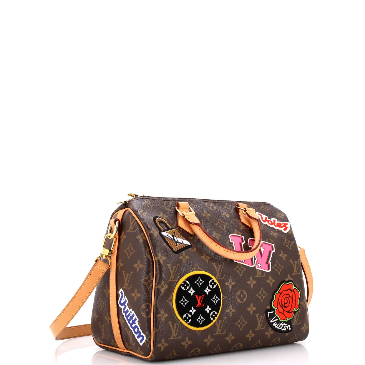 Speedy Bandouliere Bag Limited Edition Patches Monogram Canvas 30 - Deep Luxury
