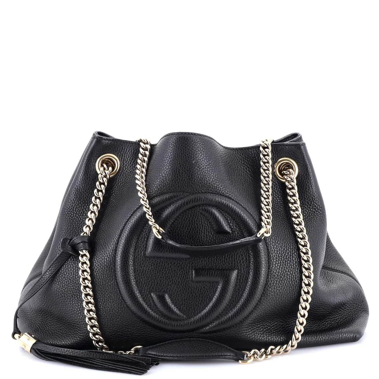 Soho Chain Strap Shoulder Bag Leather Medium - Deep Luxury