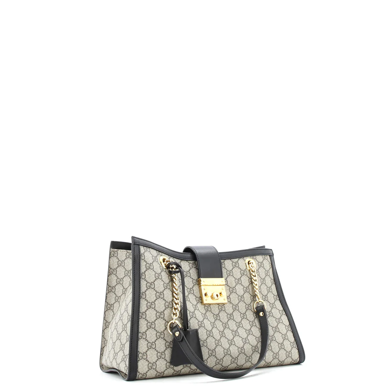 Padlock Chain Tote GG Coated Canvas with Leather Medium - Deep Luxury