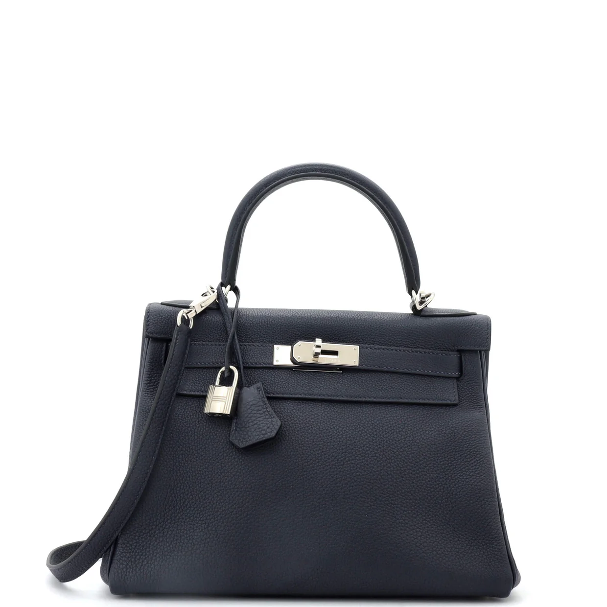 Kelly Handbag Bleu Nuit Togo with Palladium Hardware 28 - Deep Luxury