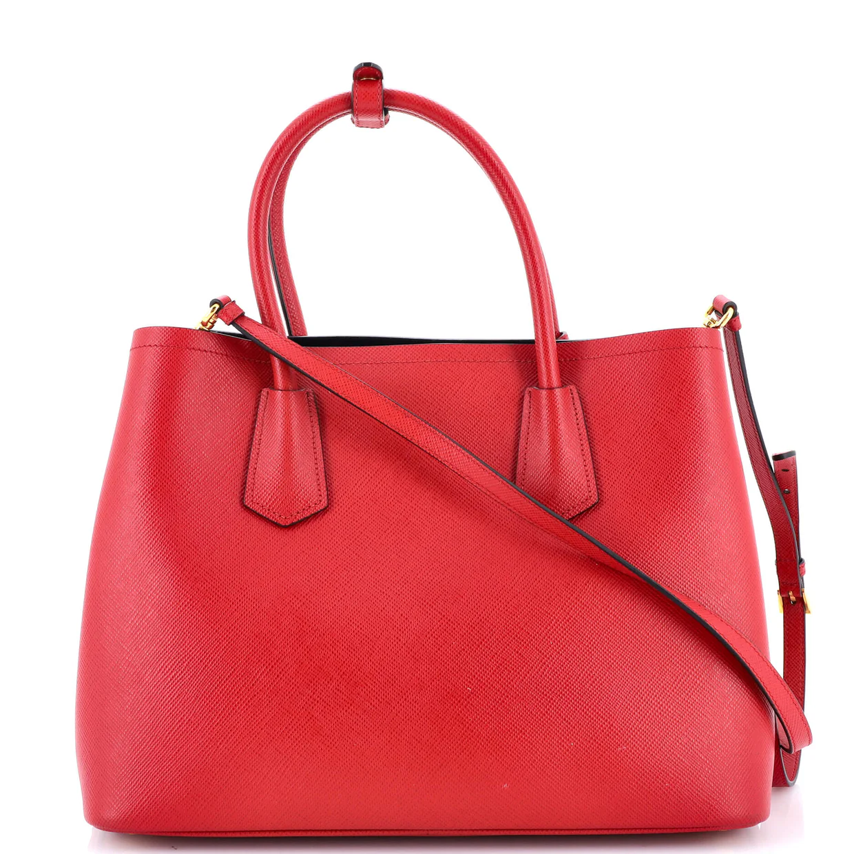 Cuir Double Tote Saffiano Leather Medium - Deep Luxury