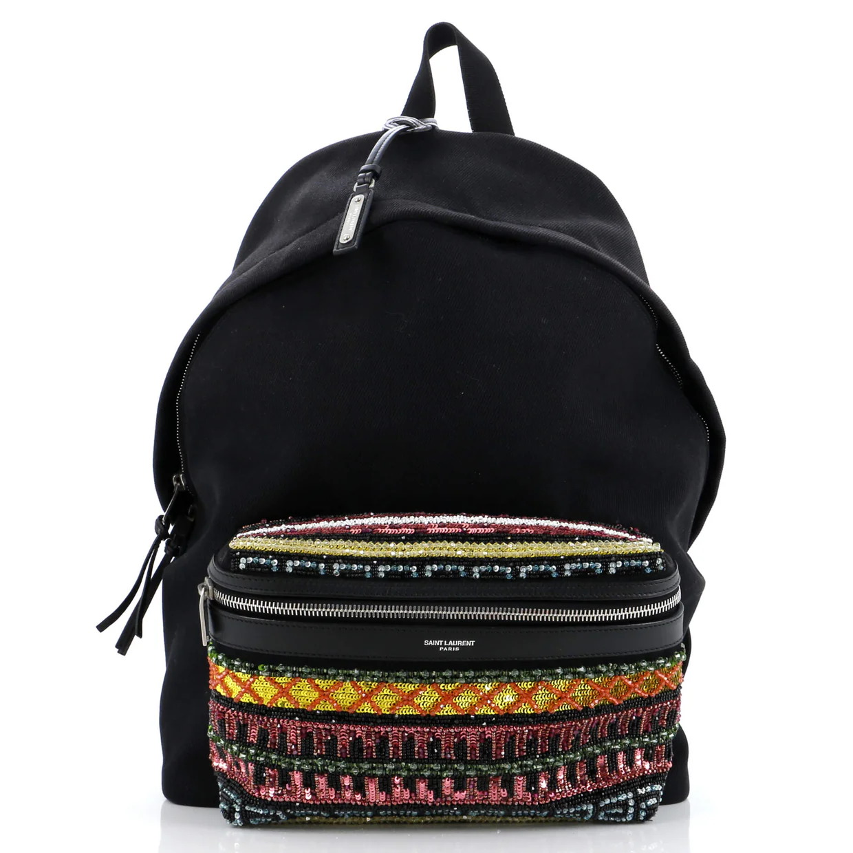 City Backpack Bead Embellished Canvas Medium - Deep Luxury