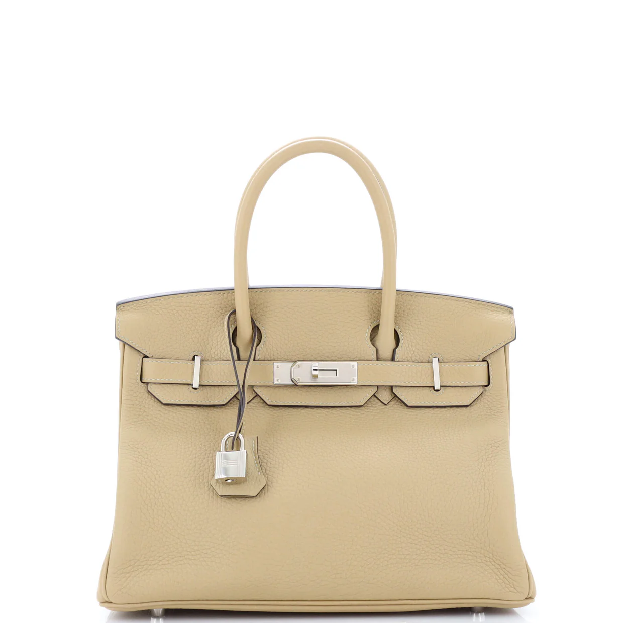 Birkin Handbag Light Clemence with Palladium Hardware 30 - Deep Luxury