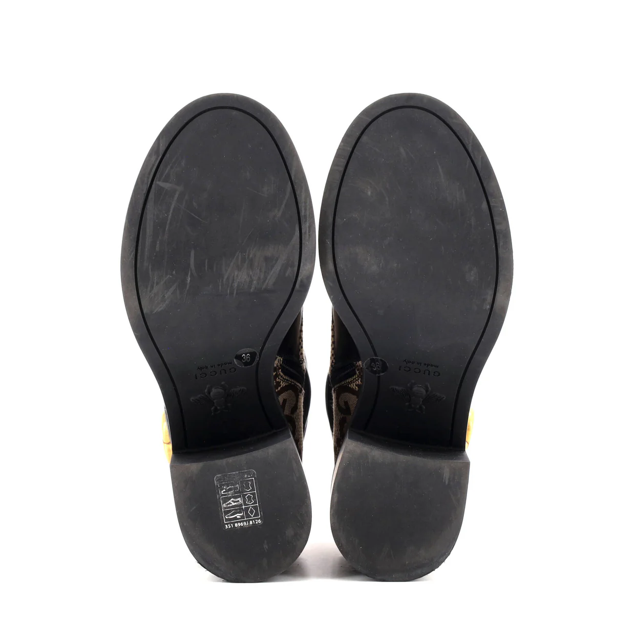 Women's GG Marmont Heeled Lace-Up Ankle Boots GG Canvas and Leather - Deep Luxury