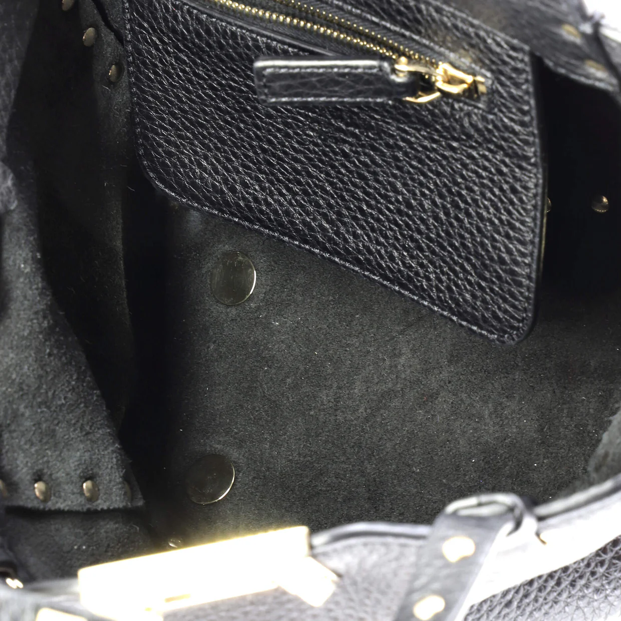 Rockstud Tote Pebbled Leather Mini - Deep Luxury