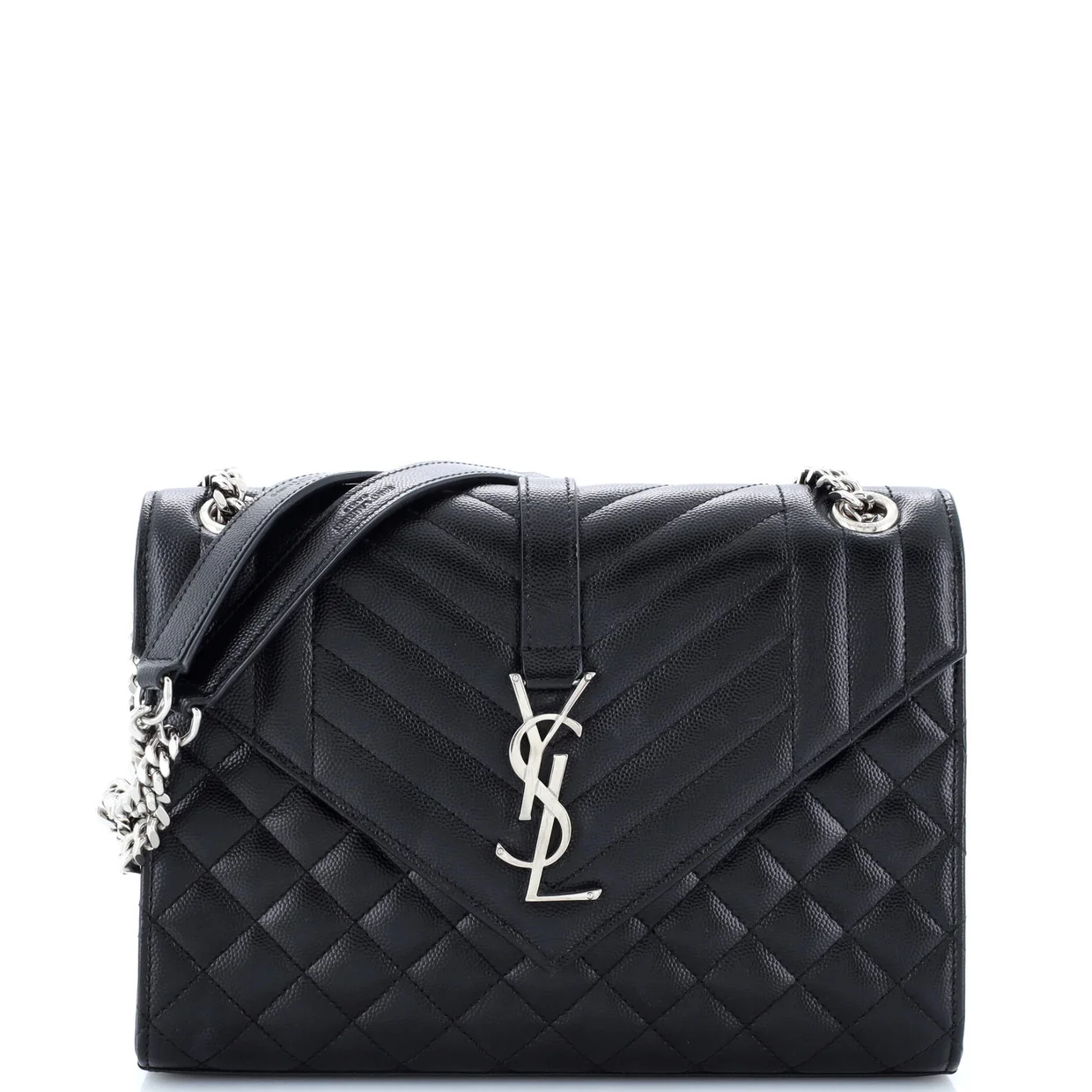 Classic Monogram Envelope Satchel Mixed Matelasse Leather Medium - Deep Luxury