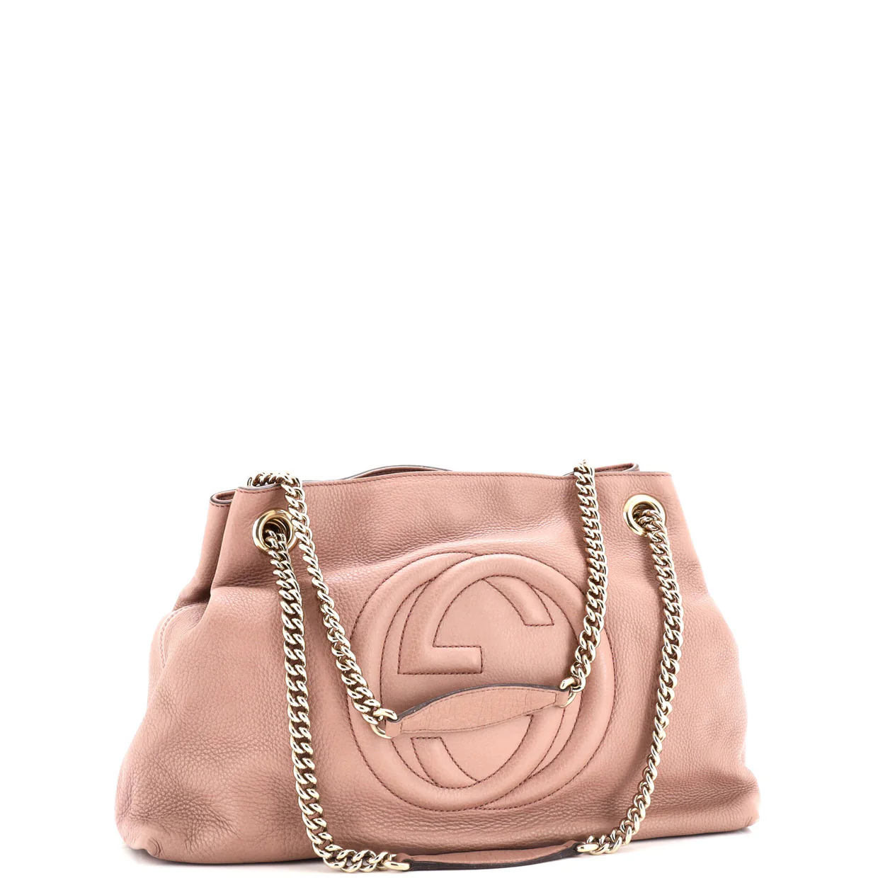 Soho Chain Strap Shoulder Bag Leather Medium - Deep Luxury